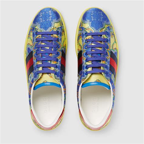 mens gucci floral shoes|Gucci flower sneakers.